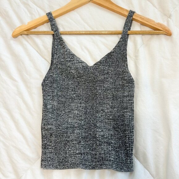Forever 21 Gray Knit V-Neck Tank Top Women’s Size Small Cotton Blend - Picture 3 of 4